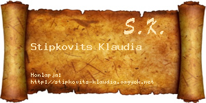 Stipkovits Klaudia névjegykártya