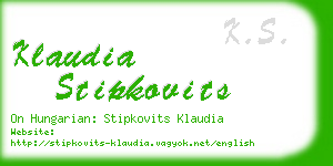 klaudia stipkovits business card